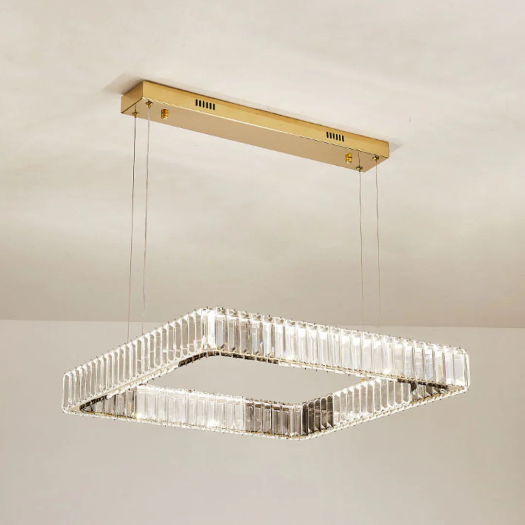 Candelabro moderno cuadrado de cristal
