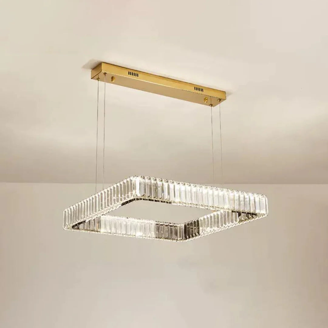 Candelabro moderno cuadrado de cristal