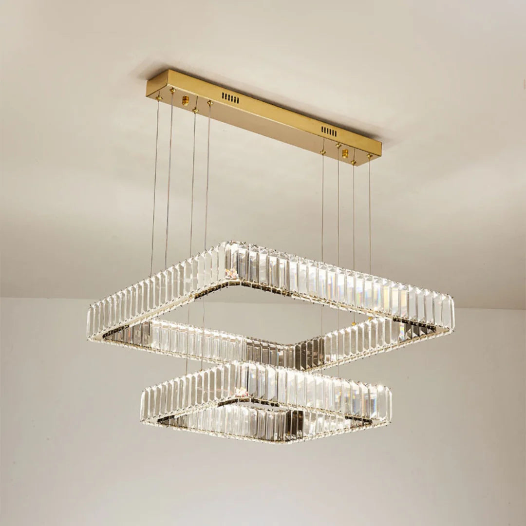 Candelabro moderno cuadrado de cristal