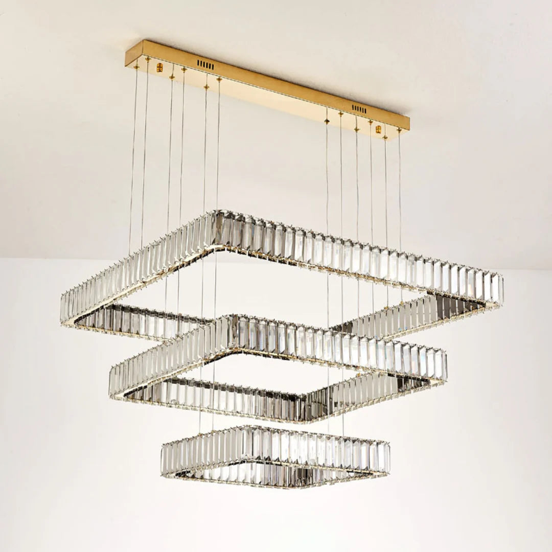 Candelabro moderno cuadrado de cristal