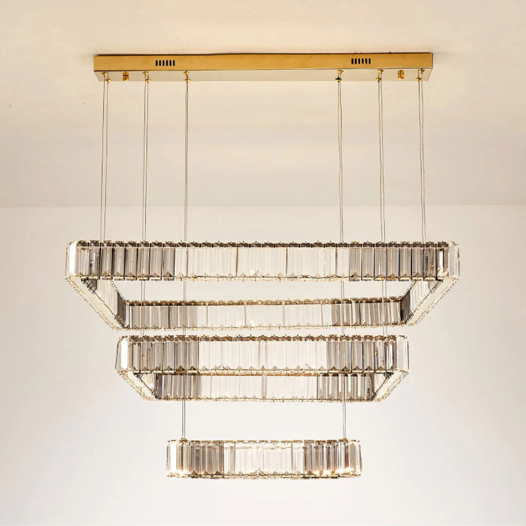 Candelabro moderno cuadrado de cristal
