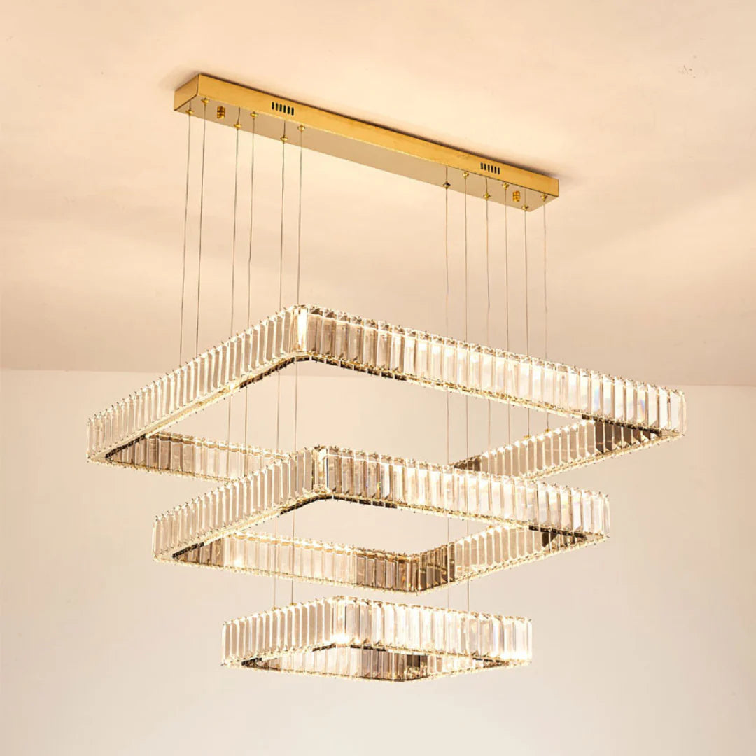 Candelabro moderno cuadrado de cristal