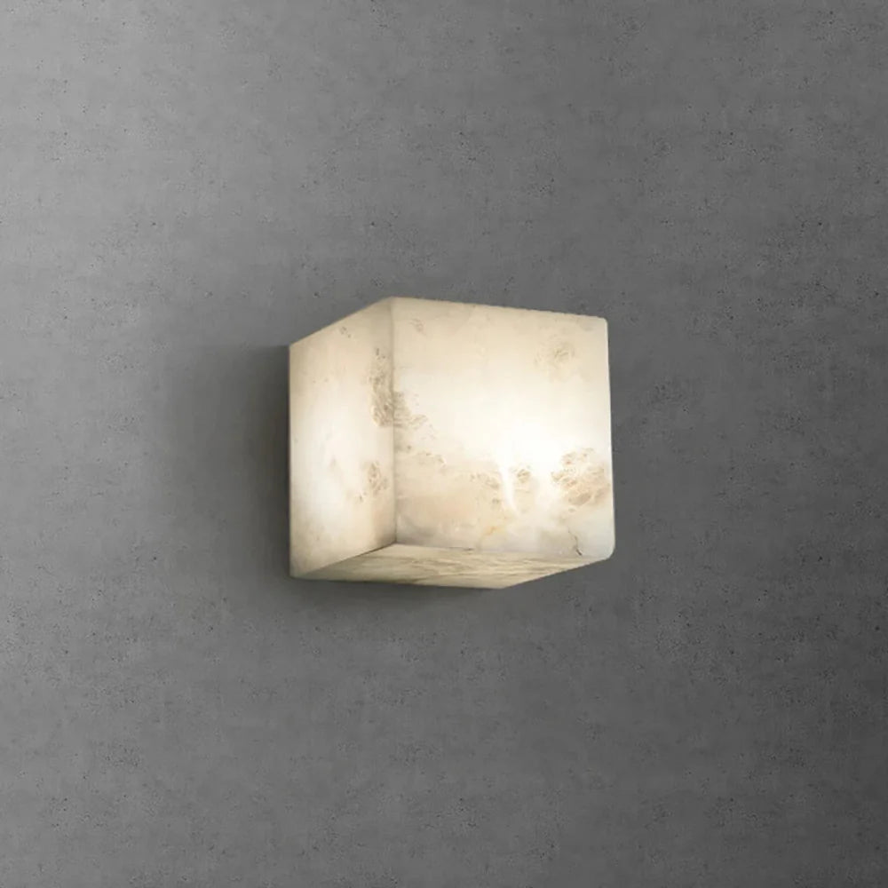 Aplique de pared moderno de alabastro cuadrado