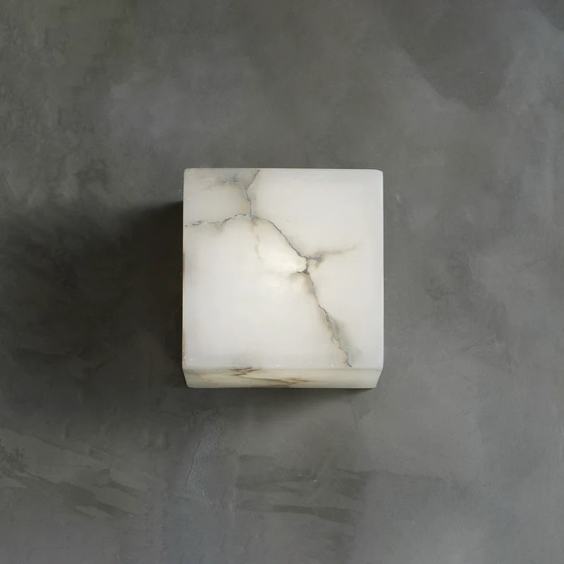 Aplique de pared moderno de alabastro cuadrado