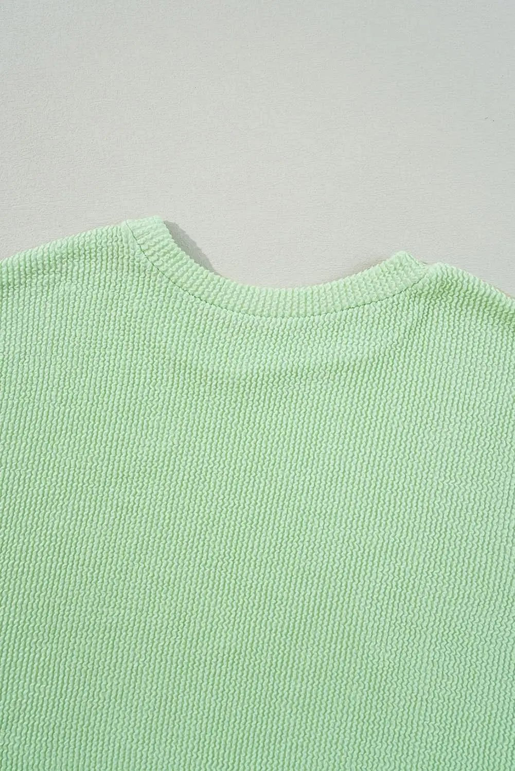 Sweaters Love Salve Green Ribbed Pullover Women's Casual Top: Soft & Cozy