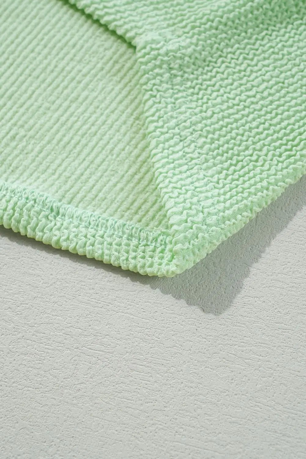 Sweaters Love Salve Green Ribbed Pullover Women's Casual Top: Soft & Cozy