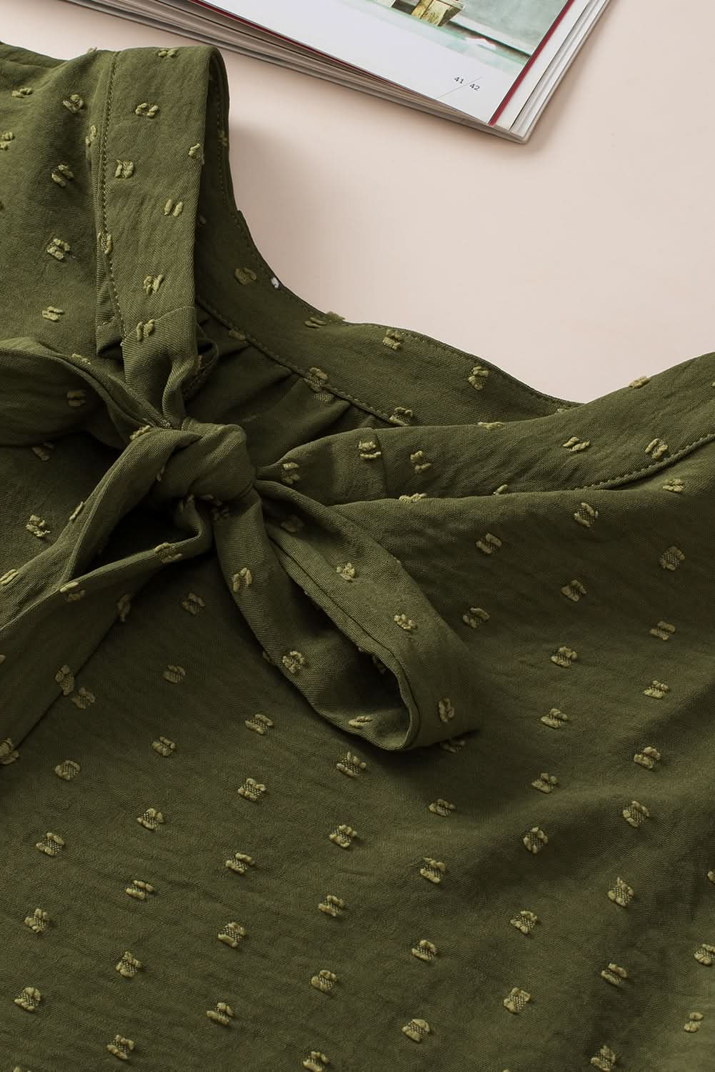 Love Salve Swiss Dot Plus Size Top Moss Green — Summer Essential