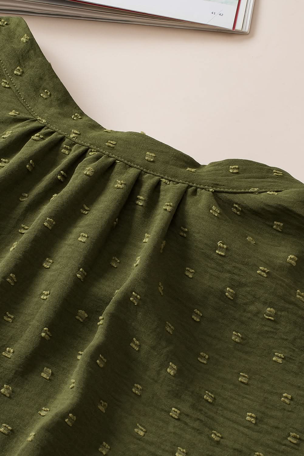 Love Salve Swiss Dot Plus Size Top Moss Green — Summer Essential