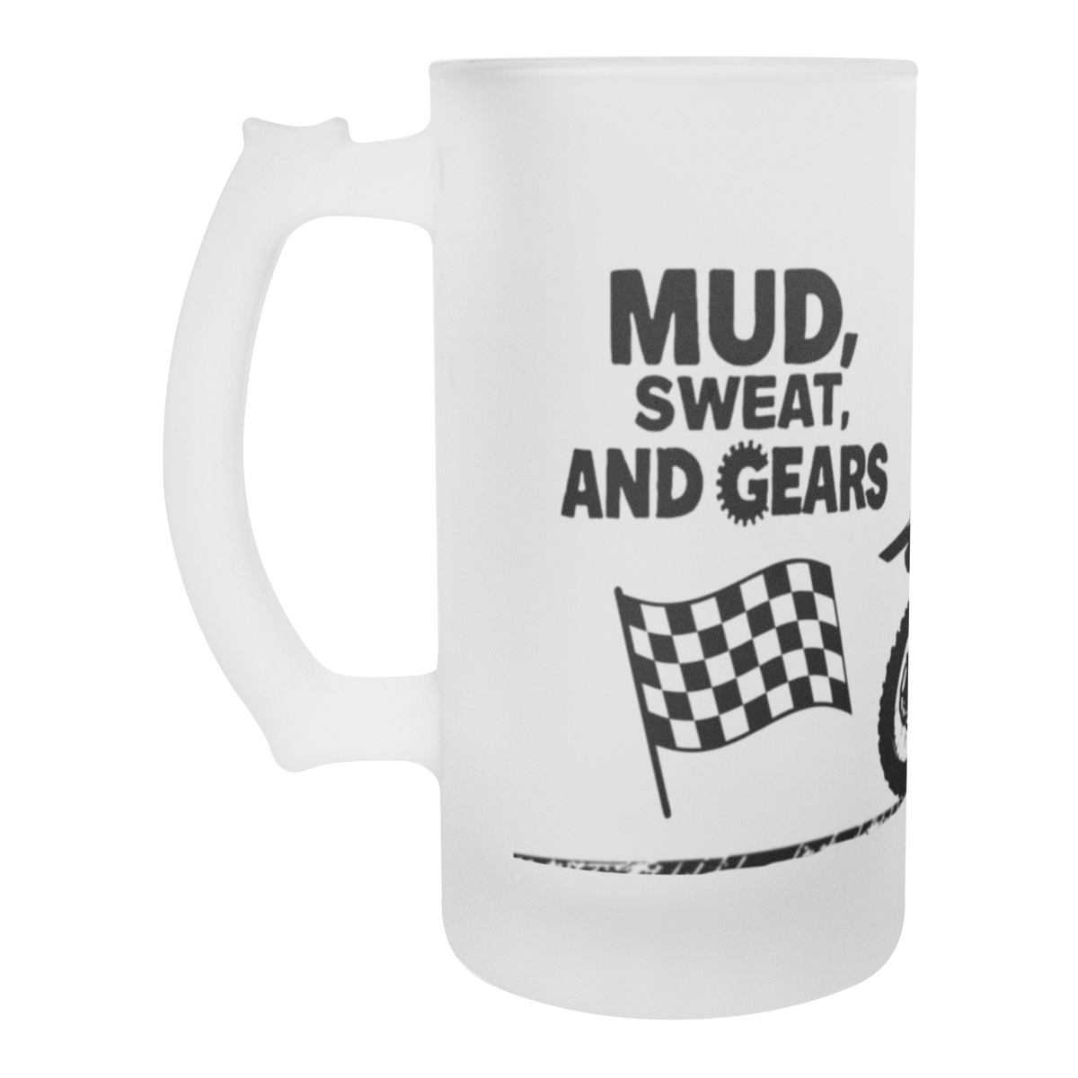 Mud Sweat & Gears Motorcycle 16 oz Frosted Mug