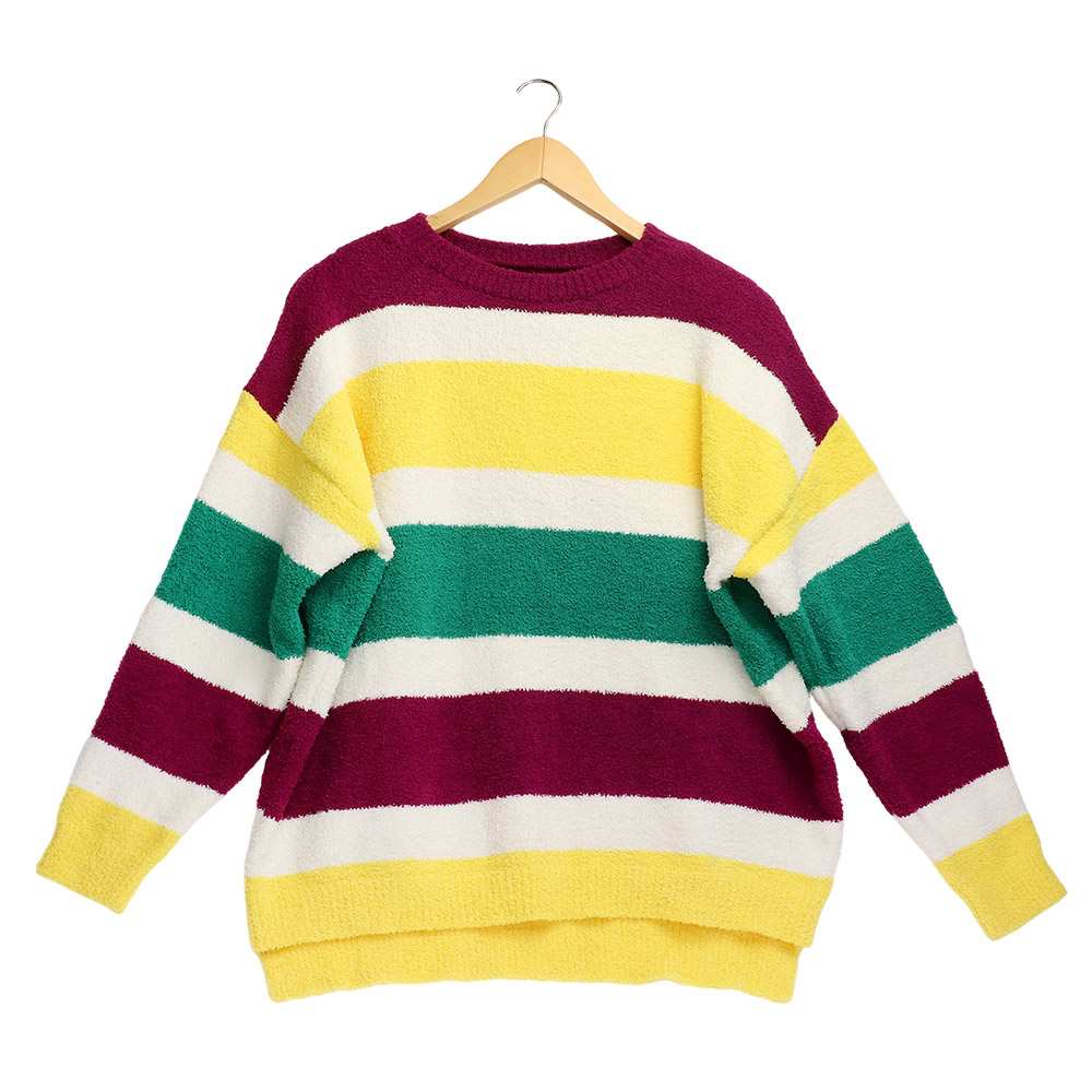 Mardi Gras Color Block Sweater