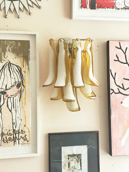 Apliques de pared vintage de Murano color caramelo