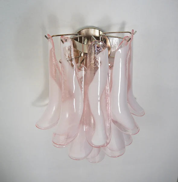 Apliques de pared vintage de Murano en color rosa