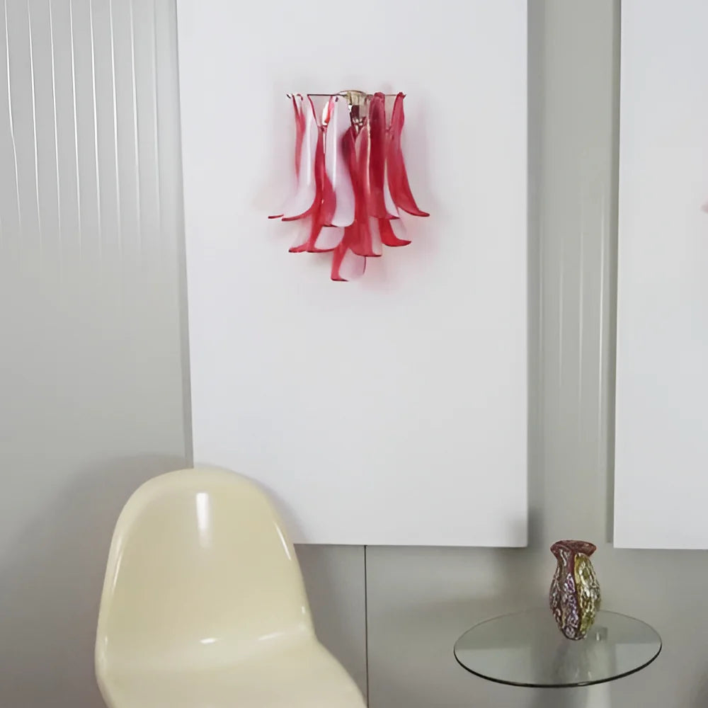 Apliques de pared rojos Murano vintage
