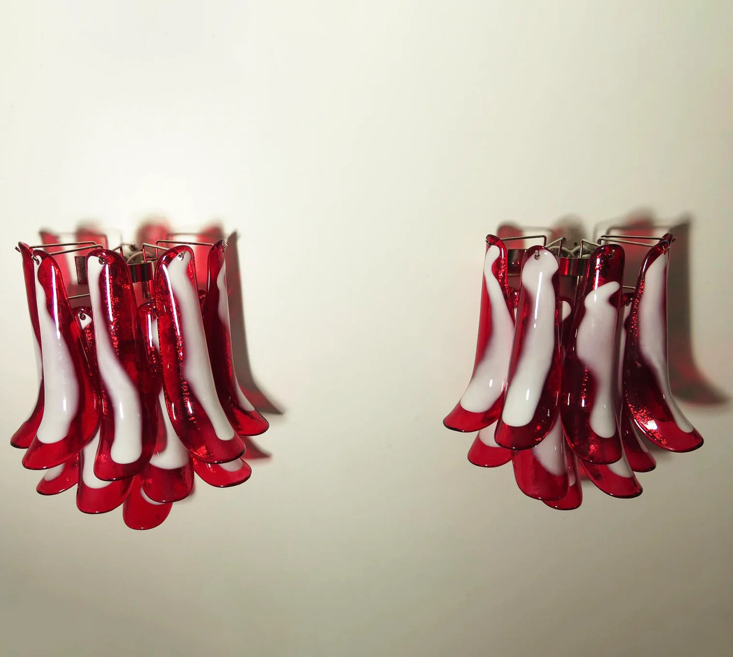 Apliques de pared rojos Murano vintage