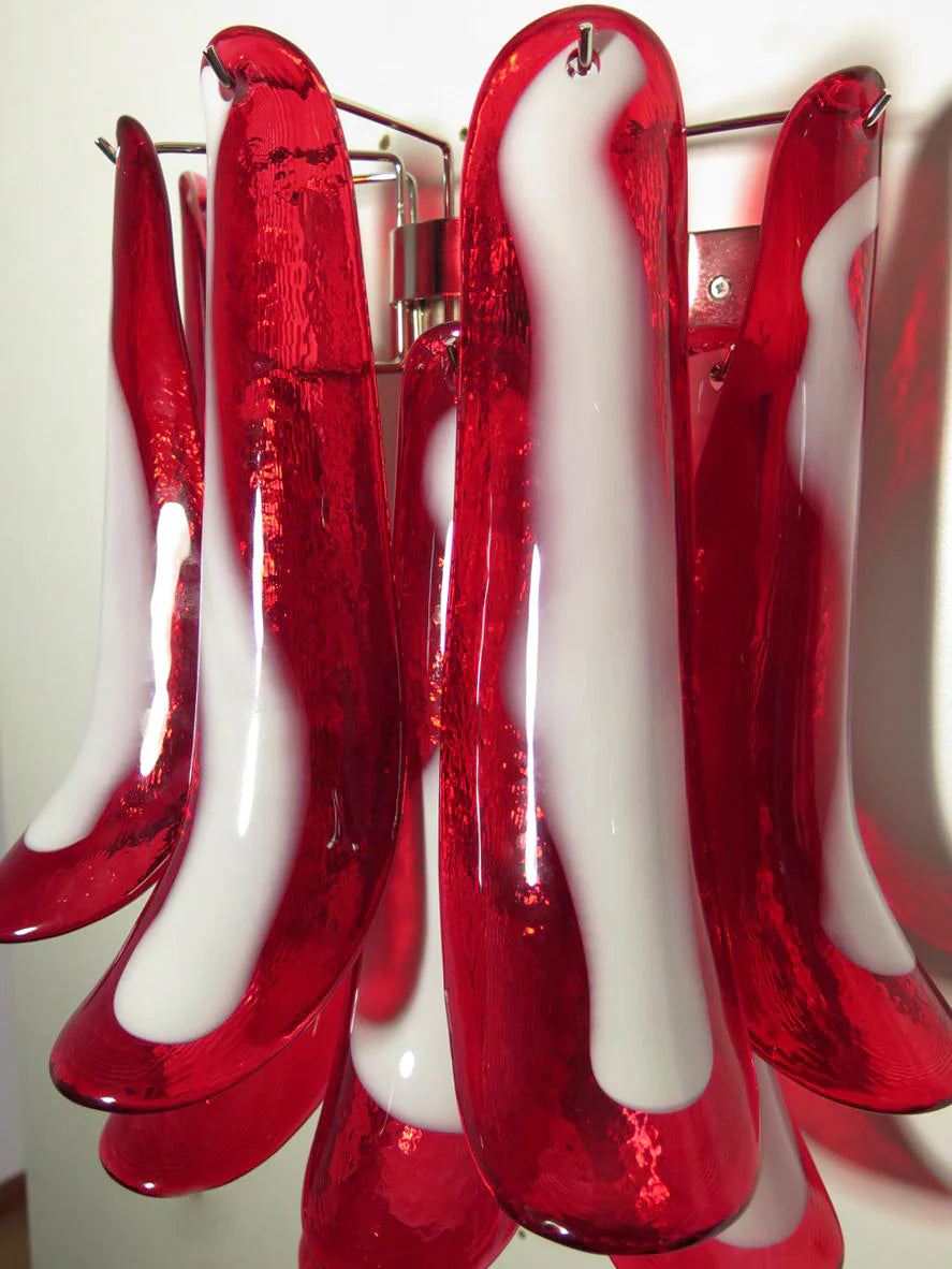 Apliques de pared rojos Murano vintage