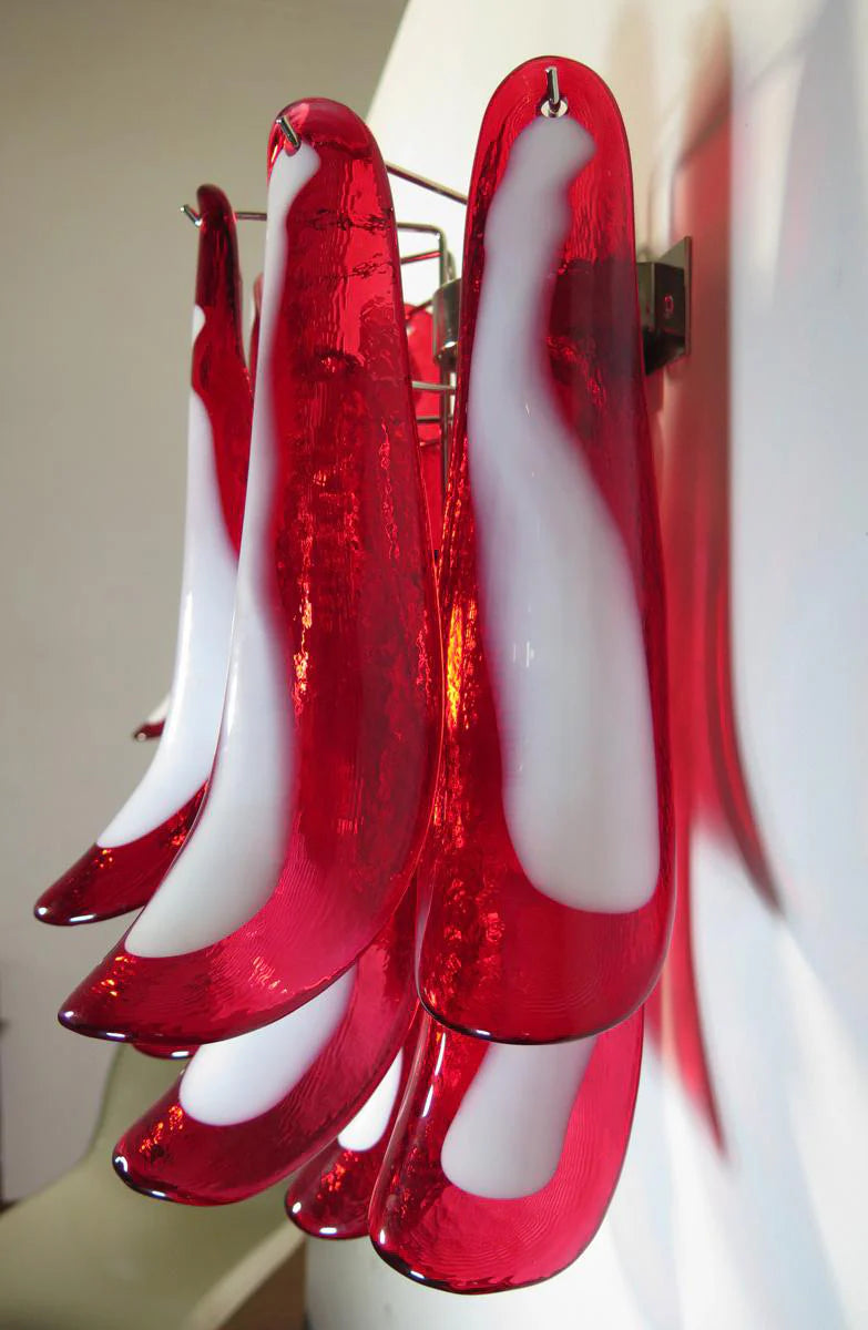 Apliques de pared rojos Murano vintage