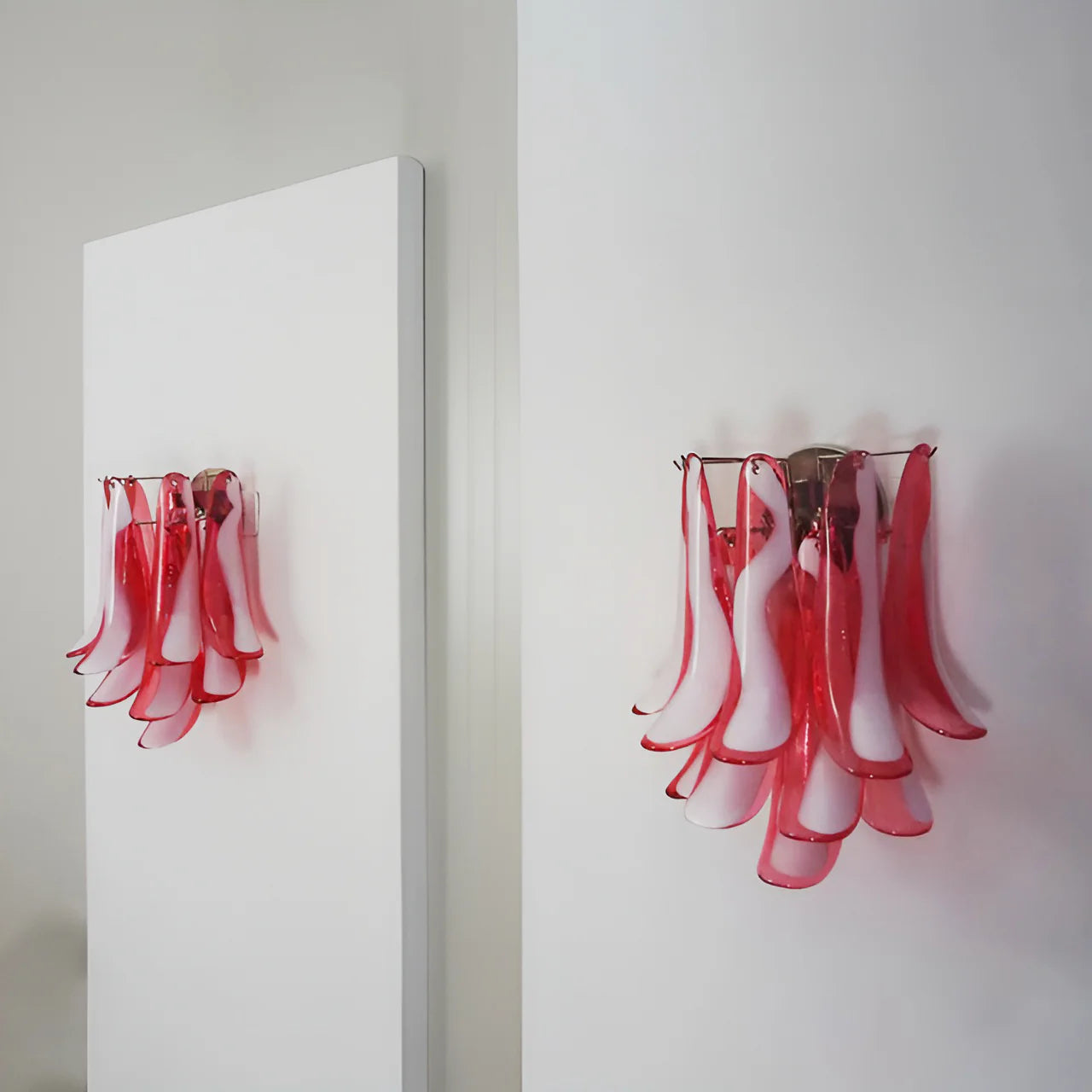 Apliques de pared rojos Murano vintage