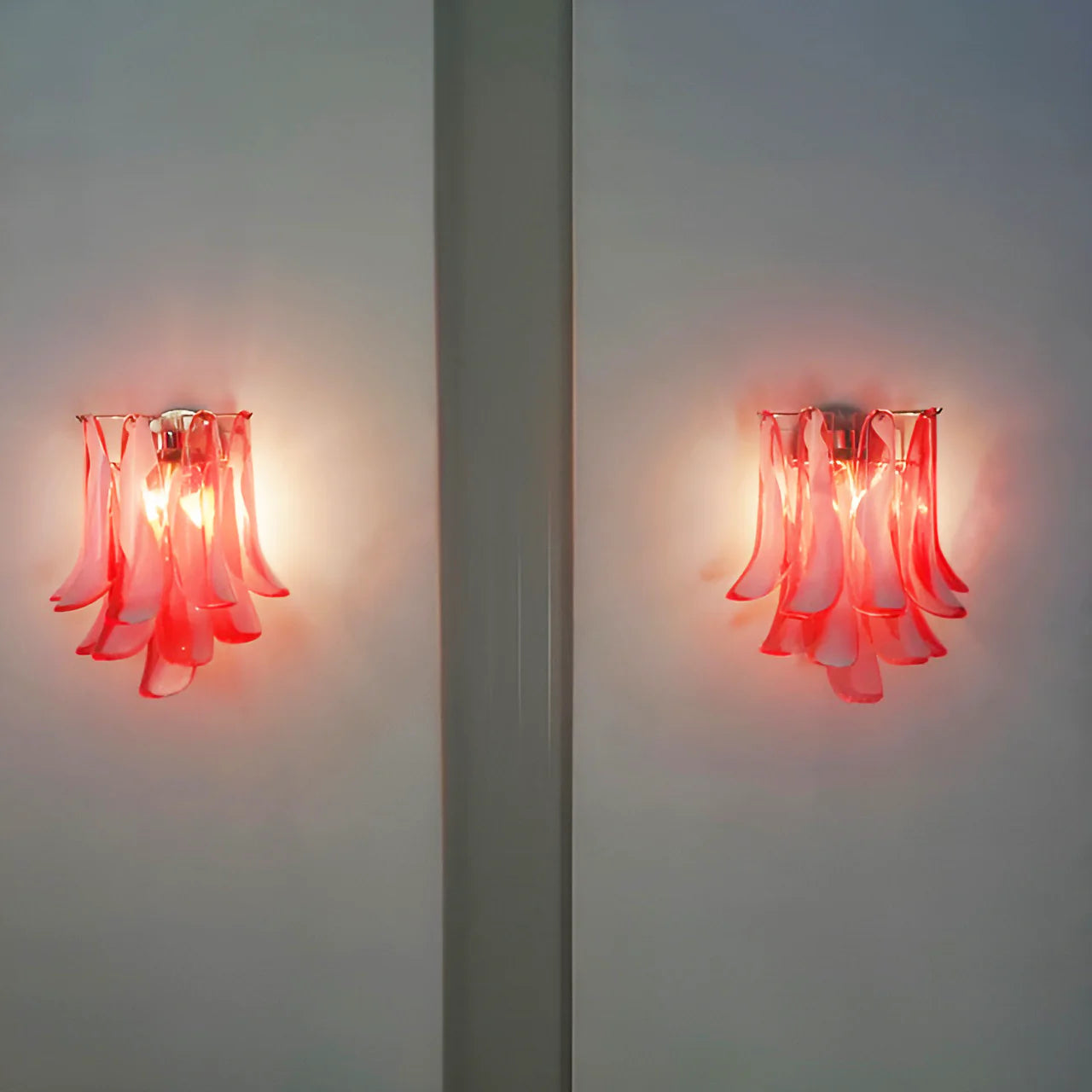 Apliques de pared rojos Murano vintage