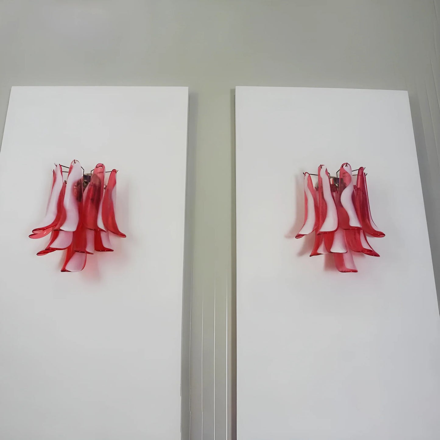 Apliques de pared rojos Murano vintage