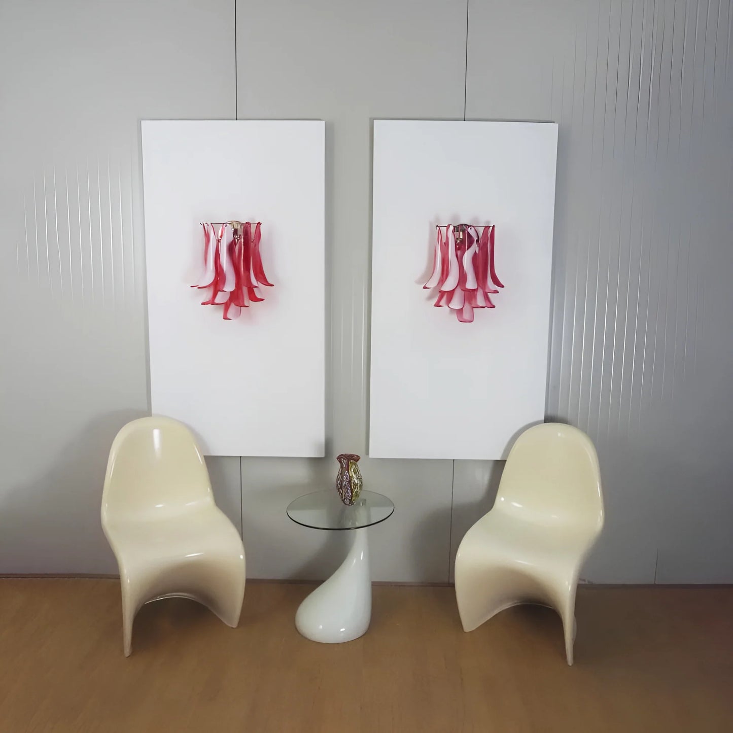Apliques de pared rojos Murano vintage