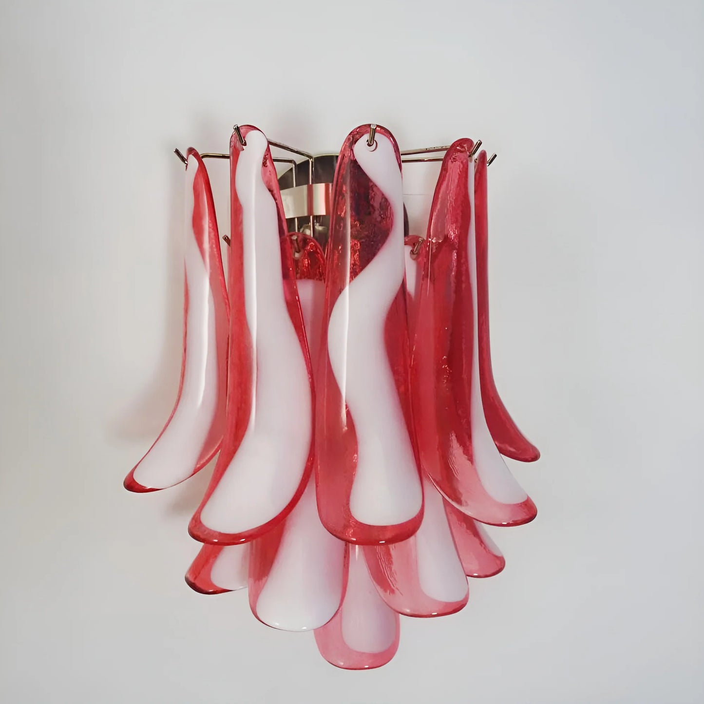 Apliques de pared rojos Murano vintage