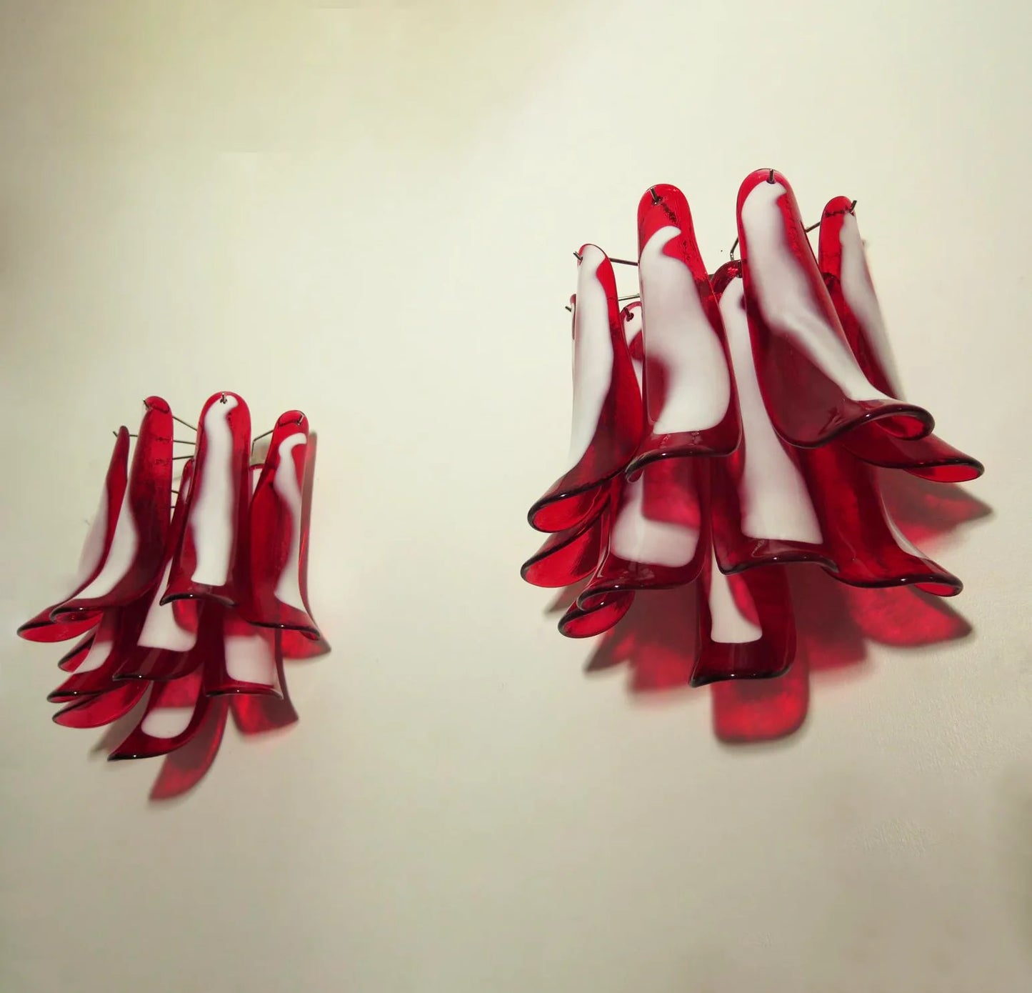 Apliques de pared rojos Murano vintage