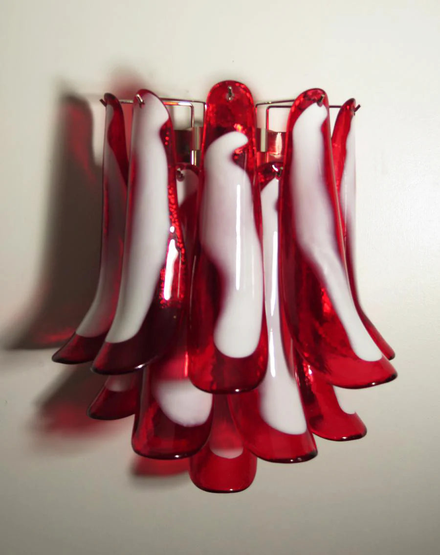 Apliques de pared rojos Murano vintage