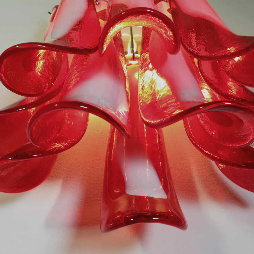 Apliques de pared rojos Murano vintage