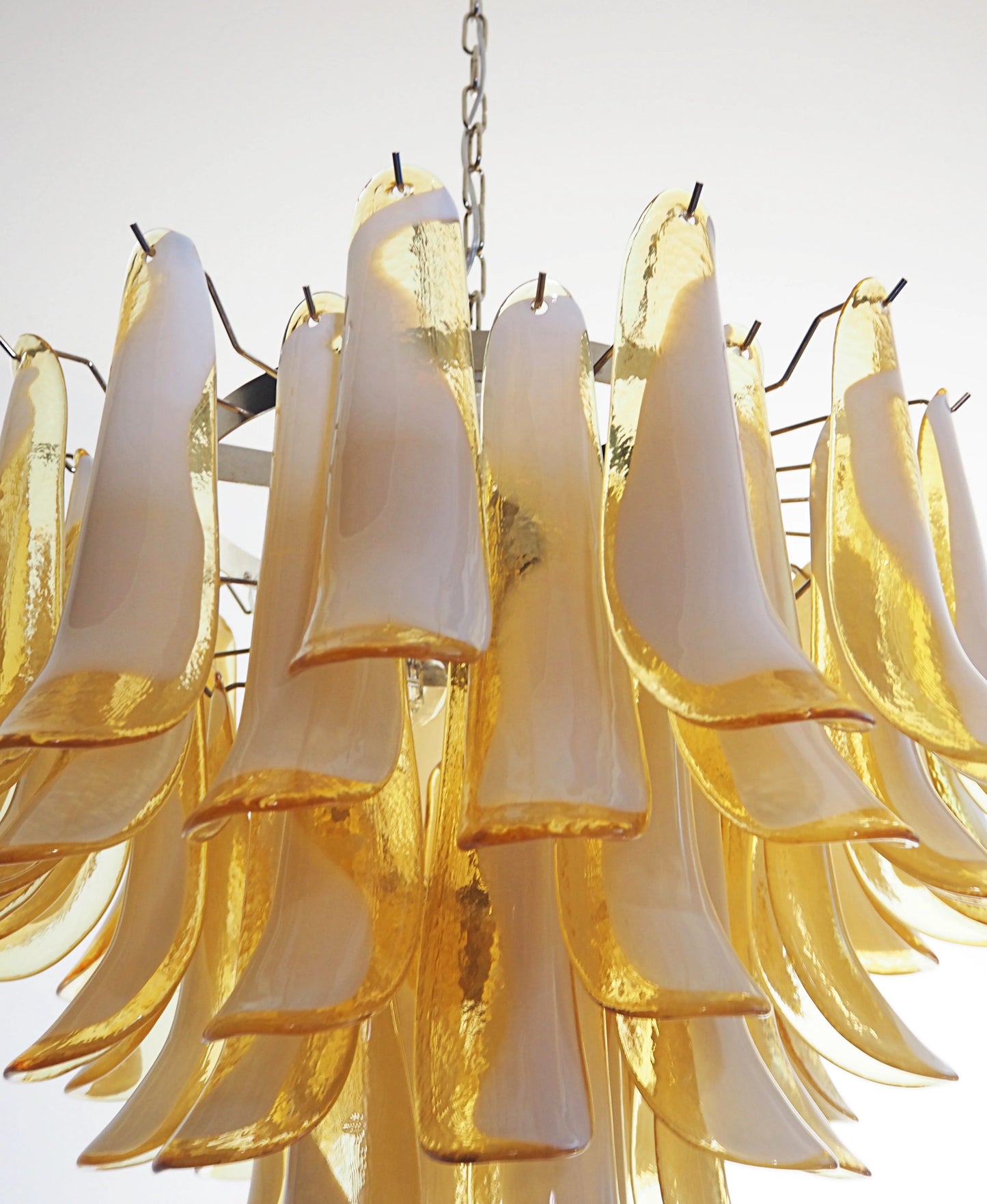 Lámpara de Araña de Pétalos Murano de Cristal con Caramelo Vintage