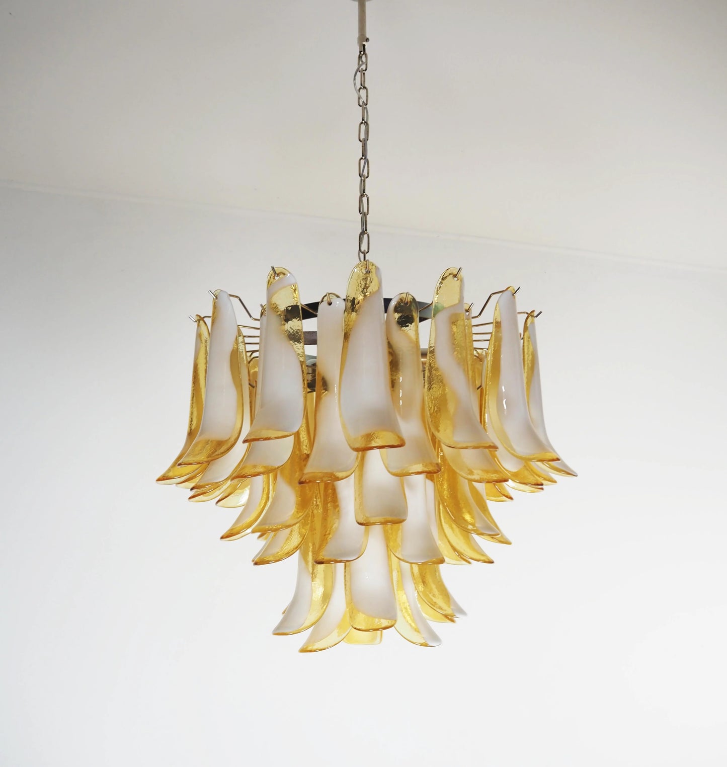 Lámpara de Araña de Pétalos Murano de Cristal con Caramelo Vintage