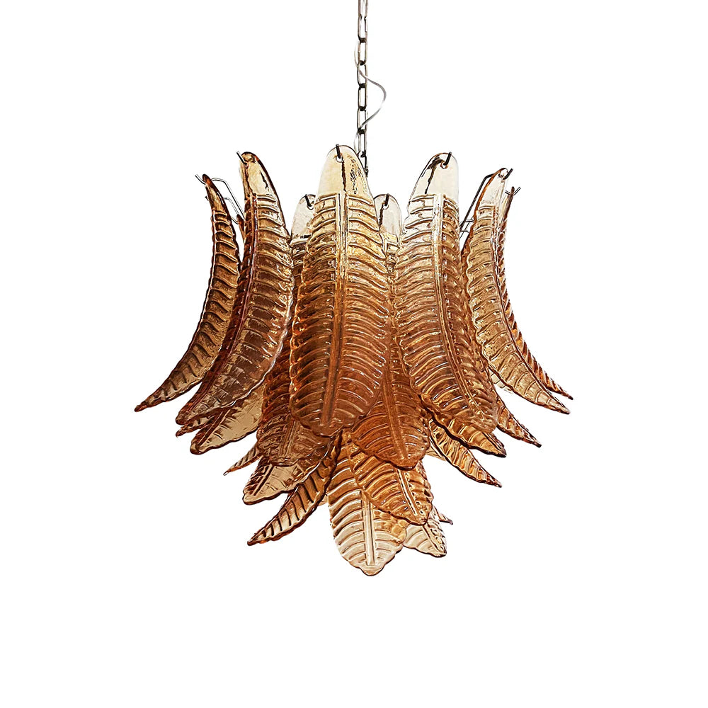 Lámpara de araña de cristal Murano Amber Ferns