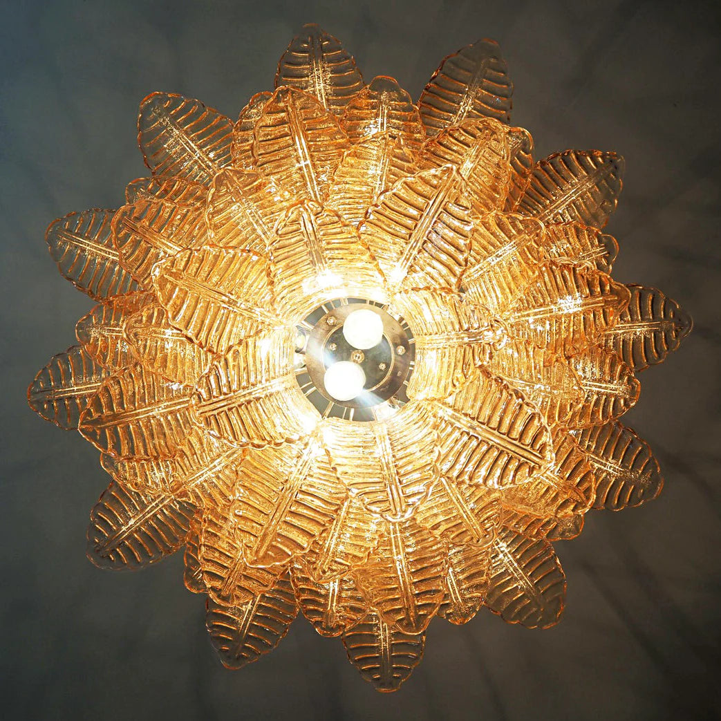Lámpara de araña de cristal Murano Amber Ferns