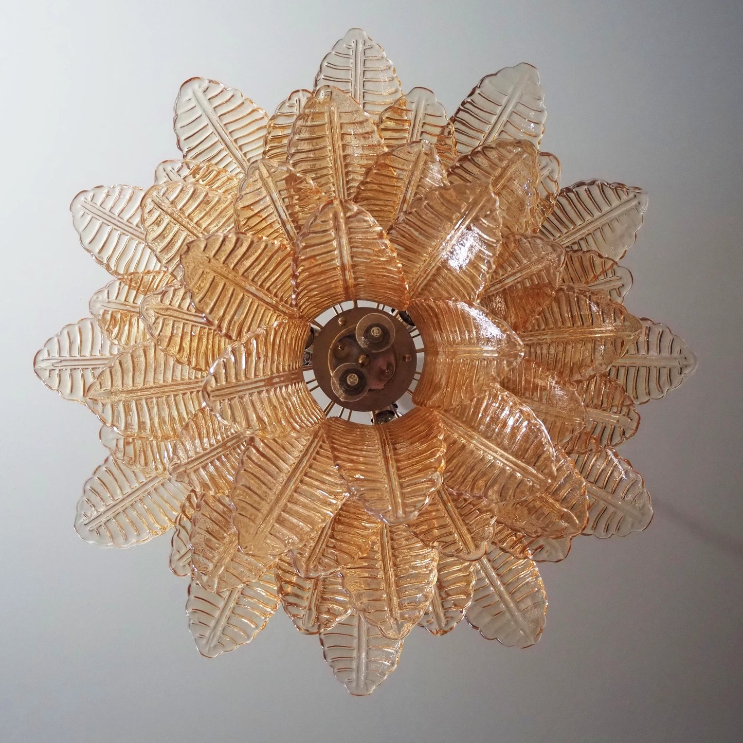 Lámpara de araña de cristal Murano Amber Ferns