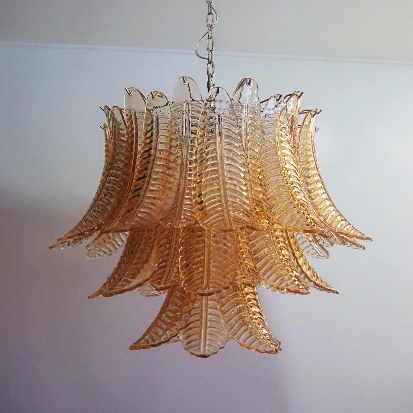 Lámpara de araña de cristal Murano Amber Ferns