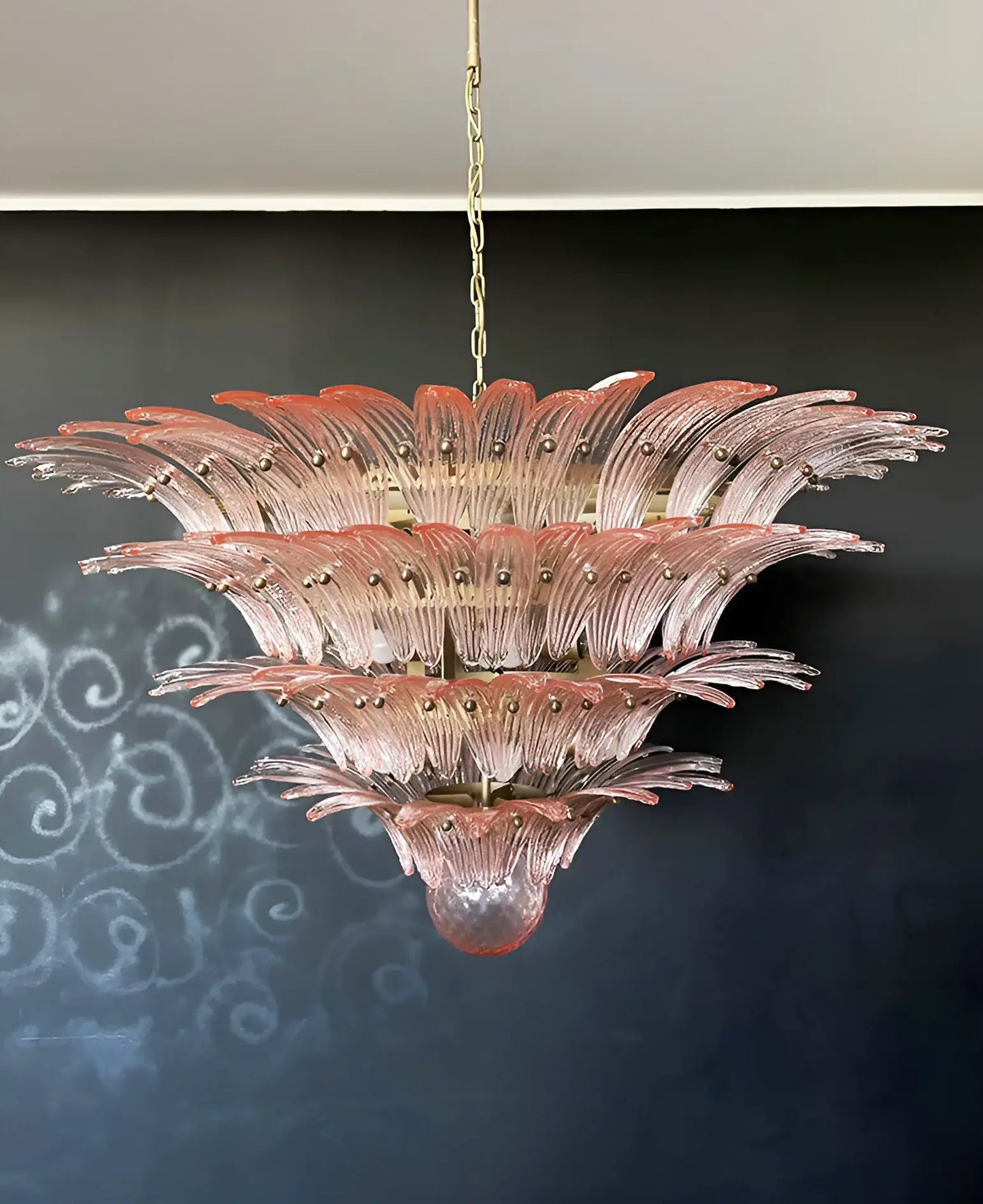Lámpara de araña Murano Palmette Rosa