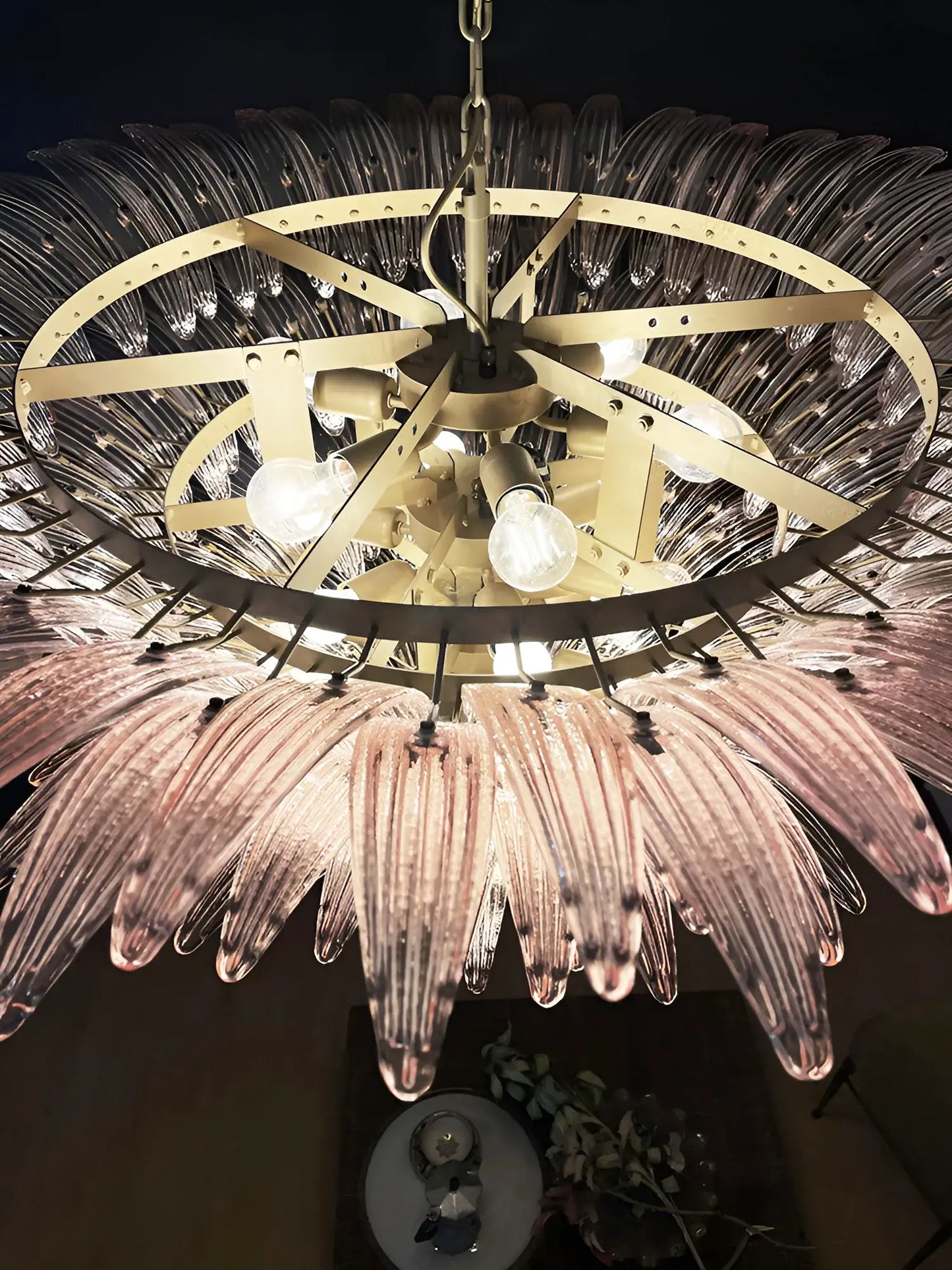 Lámpara de araña Murano Palmette Rosa