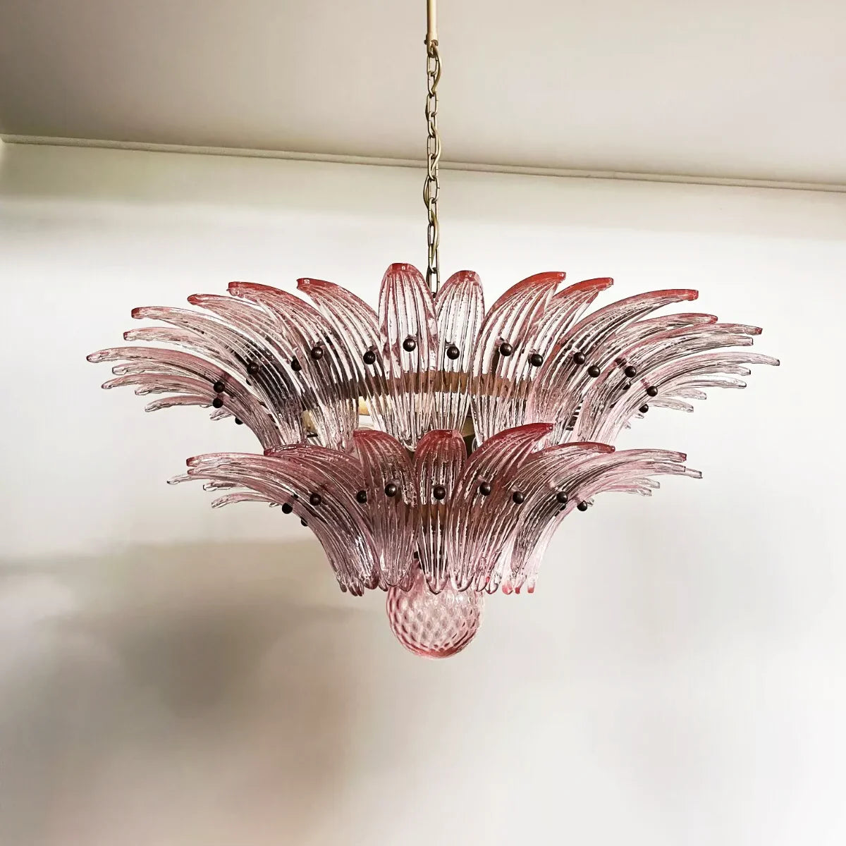 Lámpara de araña Murano Palmette Rosa