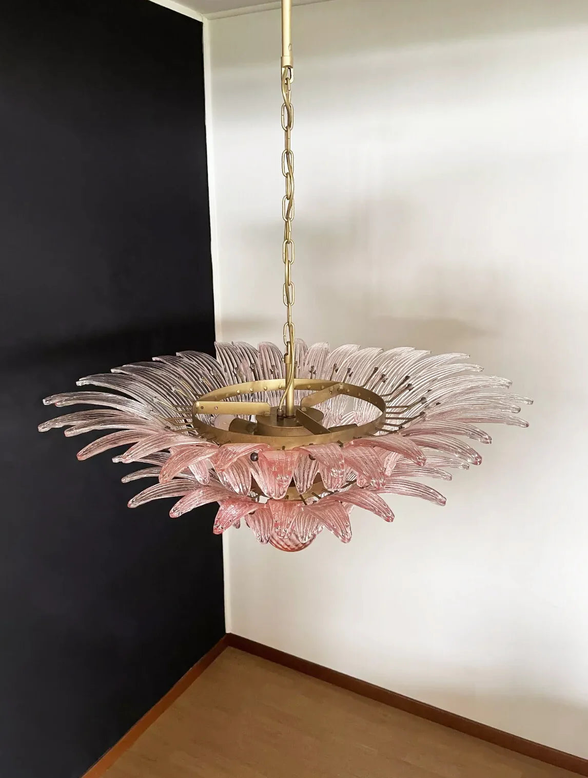 Lámpara de araña Murano Palmette Rosa
