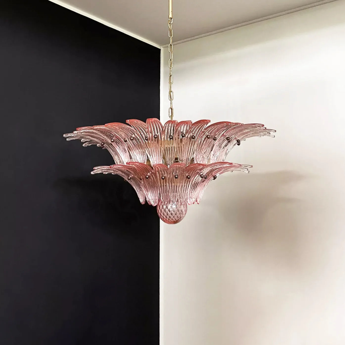 Lámpara de araña Murano Palmette Rosa