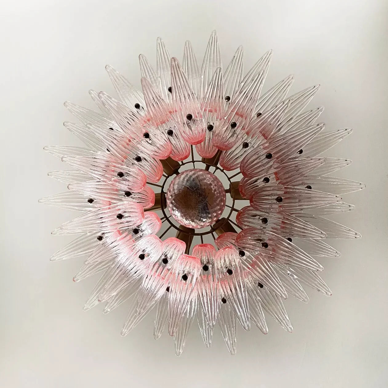 Lámpara de araña Murano Palmette Rosa