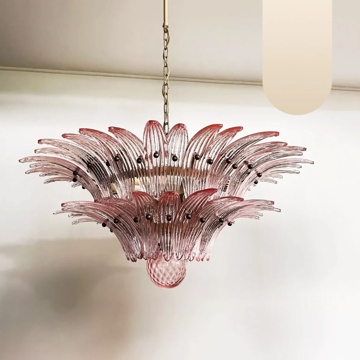 Lámpara de araña Murano Palmette Rosa