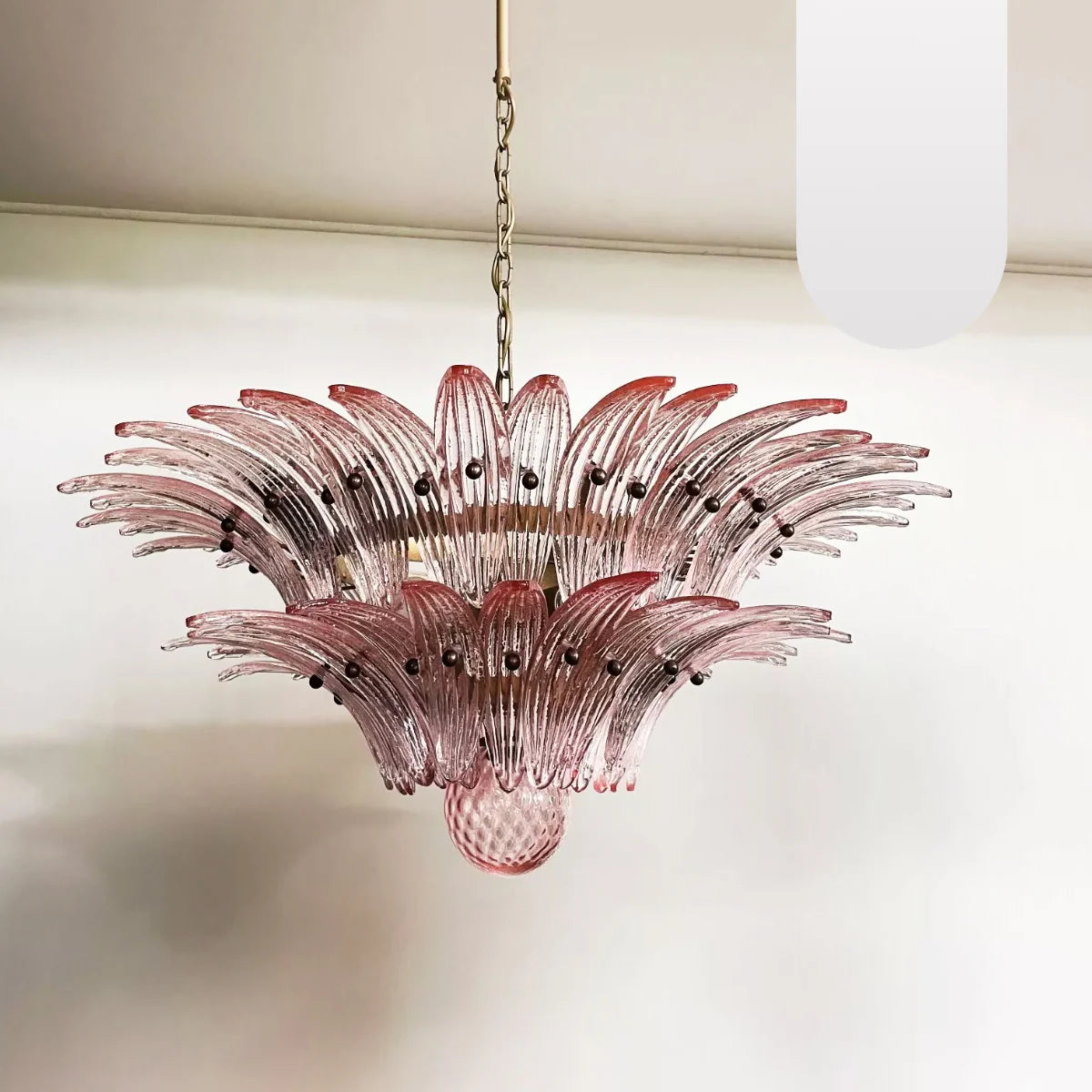 Lámpara de araña Murano Palmette Rosa