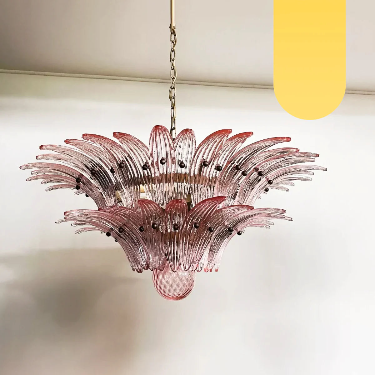 Lámpara de araña Murano Palmette Rosa