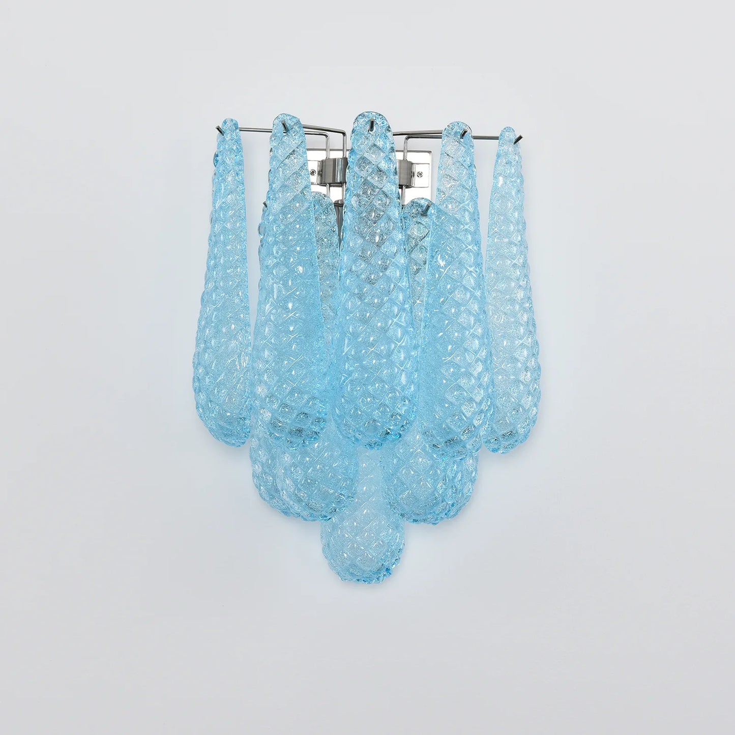 Lámpara de pared azul de cristal Pétalos de Murano