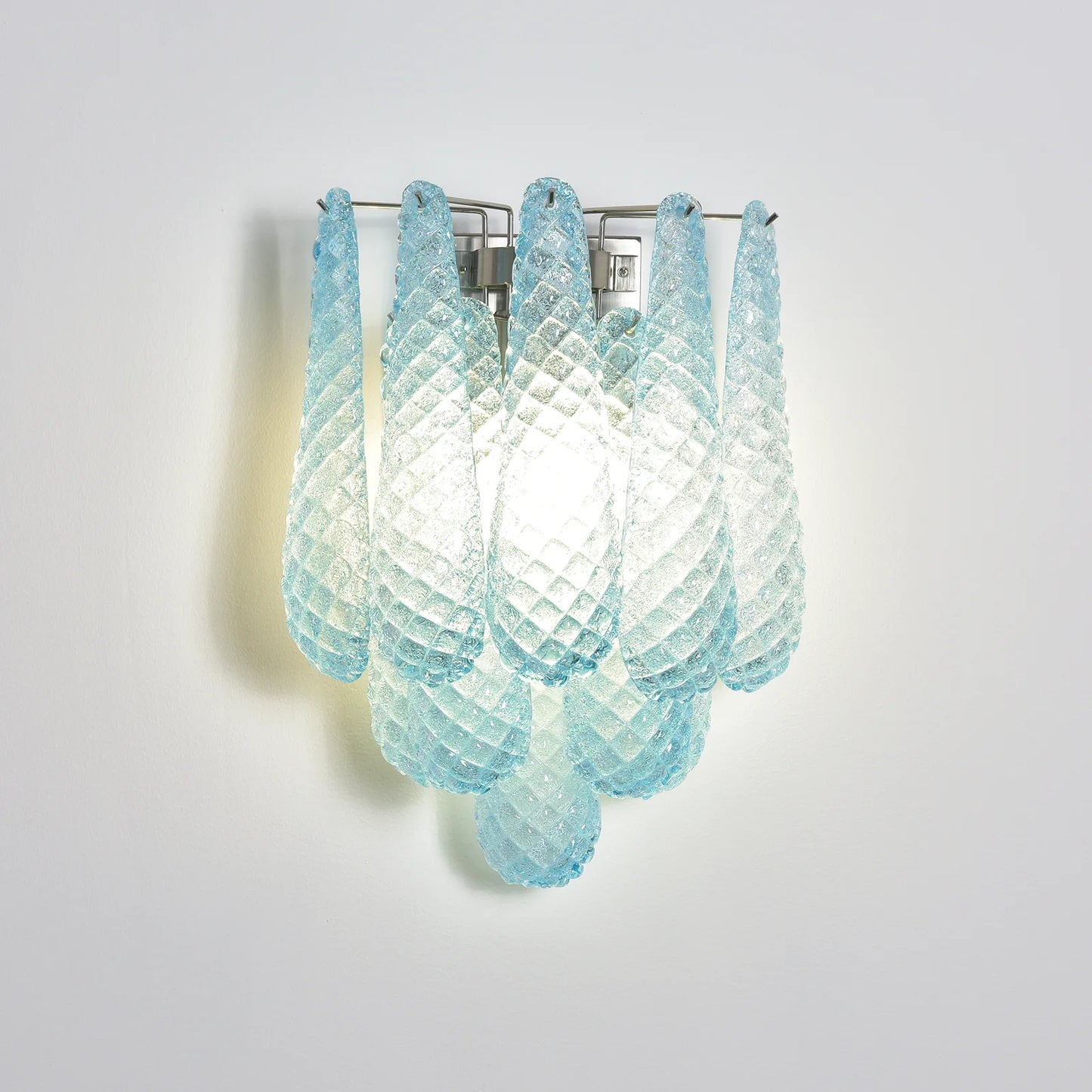 Lámpara de pared azul de cristal Pétalos de Murano