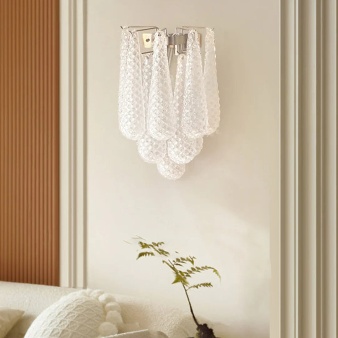 Lámpara de pared Murano Petals transparente