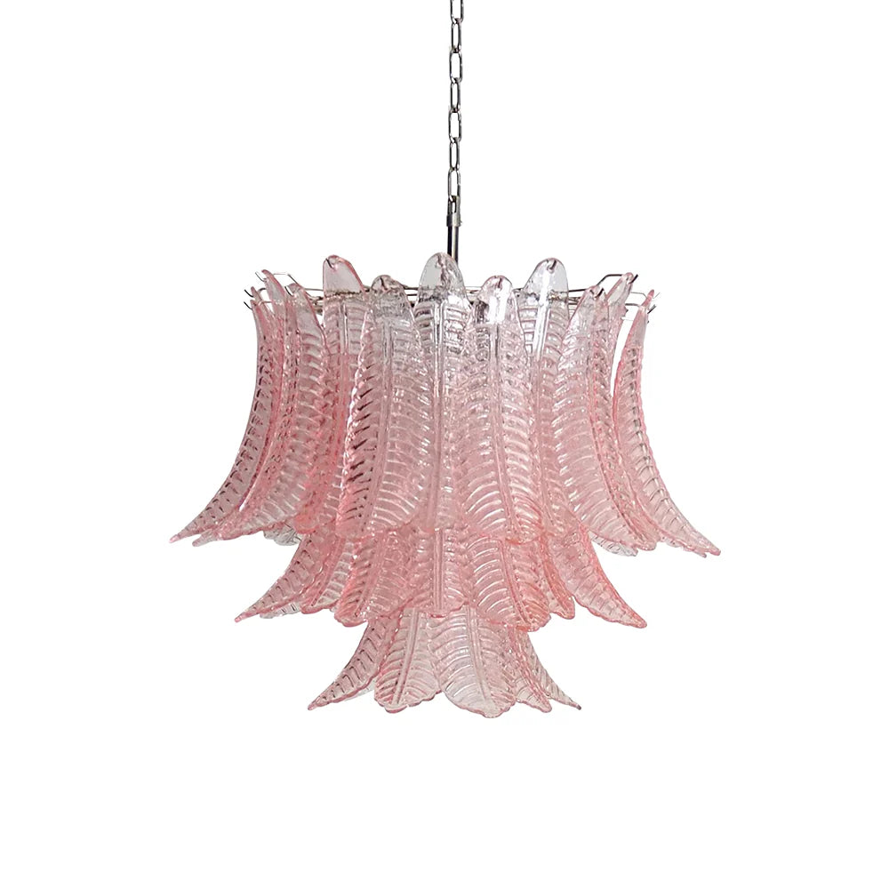 Lámpara de araña de cristal Murano Rosas Helechos