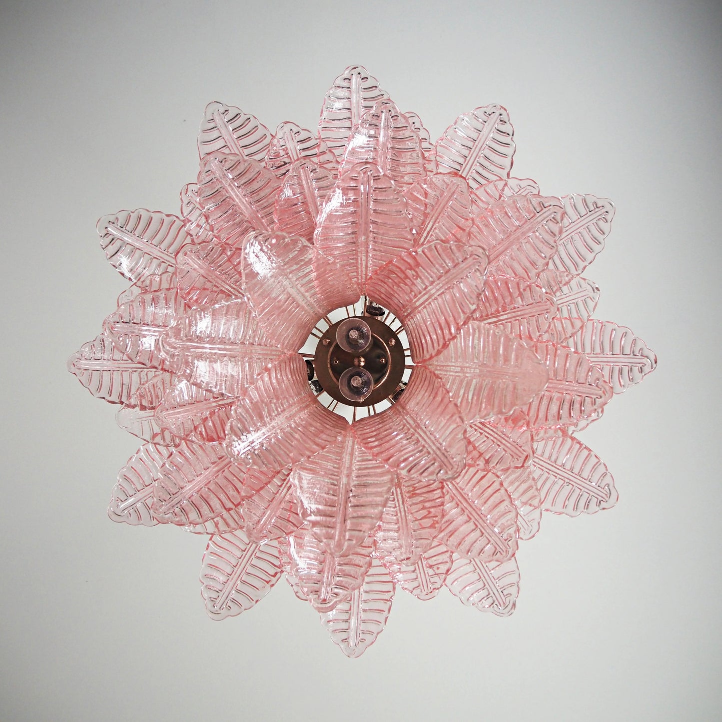 Lámpara de araña de cristal Murano Rosas Helechos