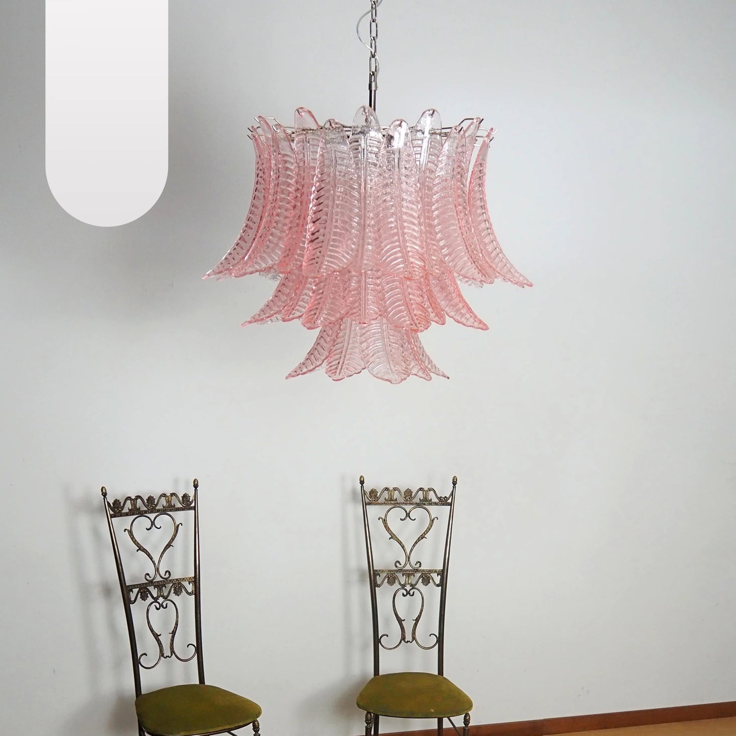 Lámpara de araña de cristal Murano Rosas Helechos