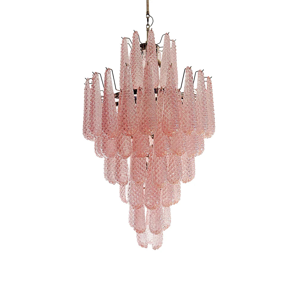 Lámpara de araña de cristal Murano Pink Petals